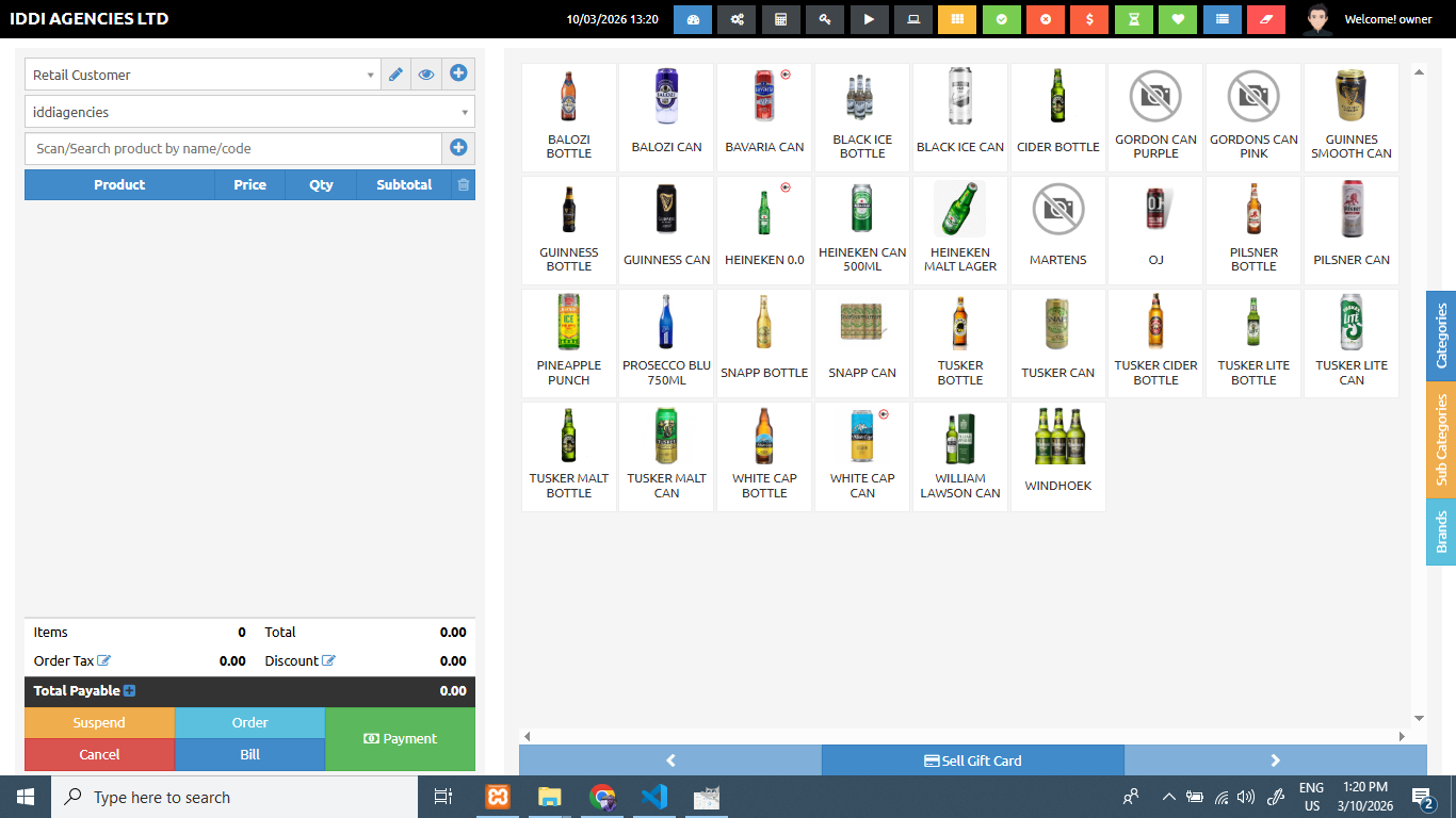 Sales Management Screen